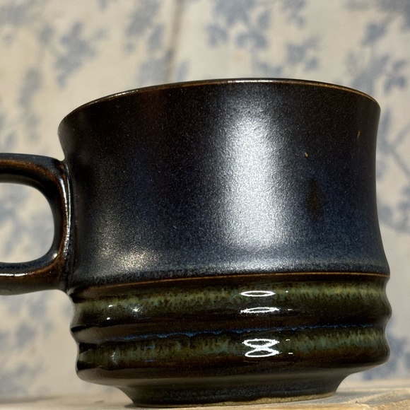 VTG Denby England Kismet Blue Stoneware Teacup and Saucer Heiss - Picture 11 of 12